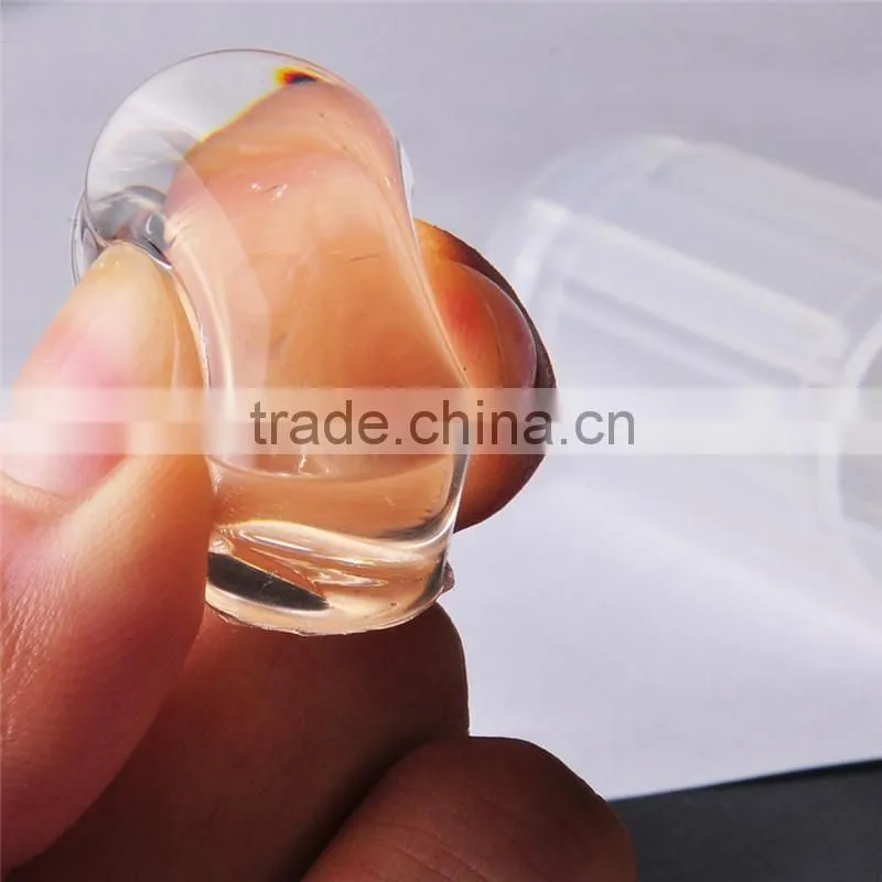 2016 New Silicone Transparent Stamp Nail Art Scraper Image Transfer Manicure Tool