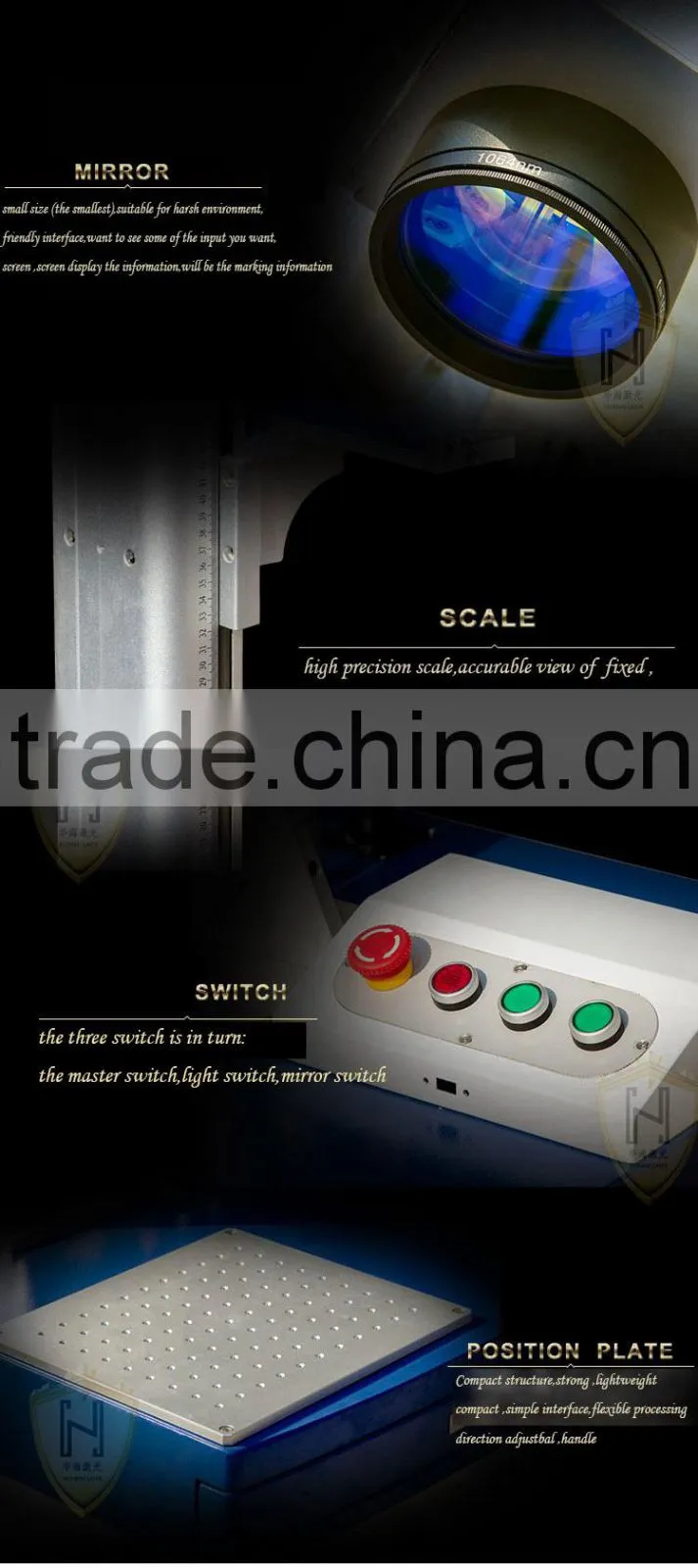 Wuhan china alibaba supplier sale stainless steel logo laser marker machine