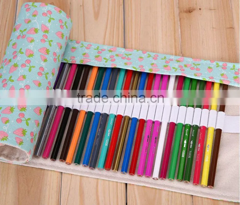The skeleton patternCanvas 72 holes inserting pencil bag roll case