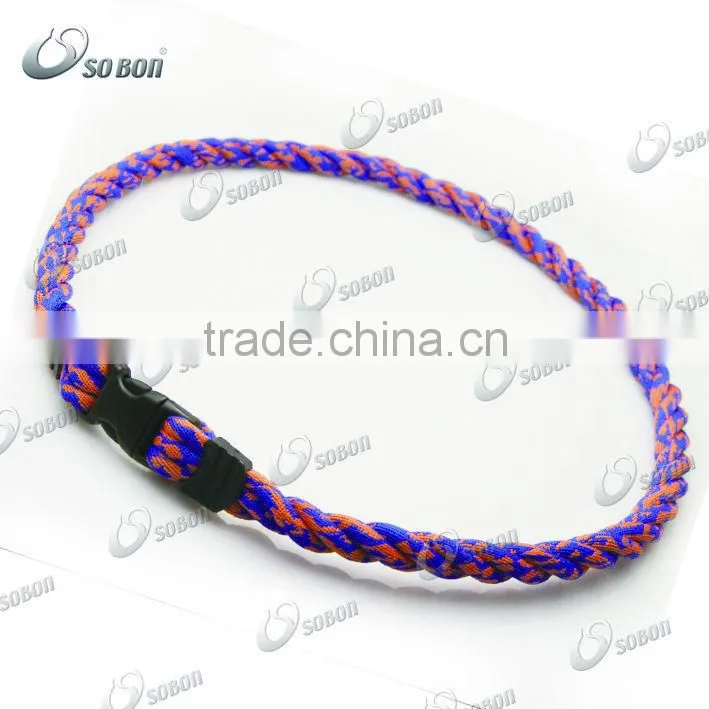 cheap braided fiber rope titanium sports necklace