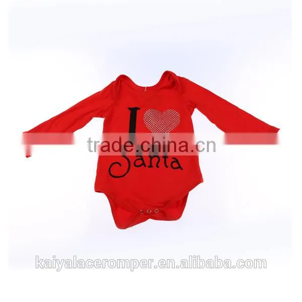 hot sale cotton printed christmas baby rompers wholesale