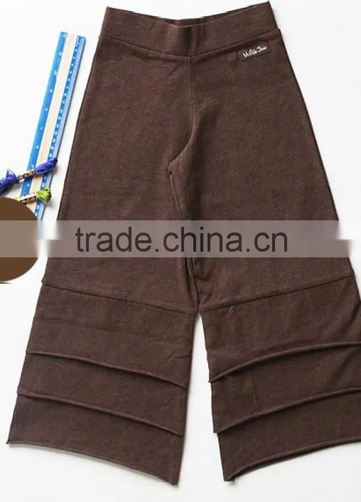 2015 Fashion design lady cotton zumba pants with ruffle for dancer