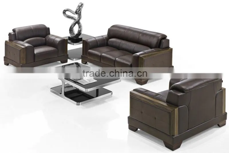 S-29 2014 best selling leather stainless steel frame office sofa