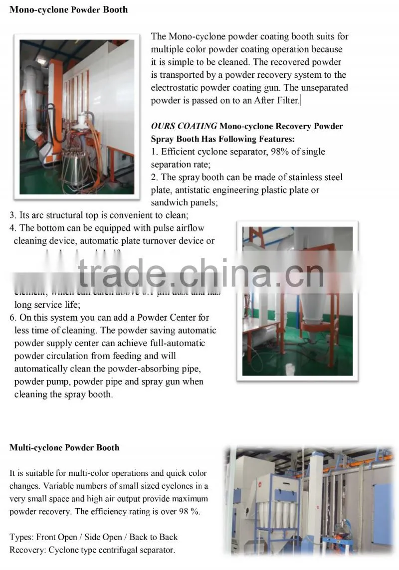 Electrostatic metal Powder Coating booth/Electrostatic Powder Coating line/Electrostatic Powder Coating machine