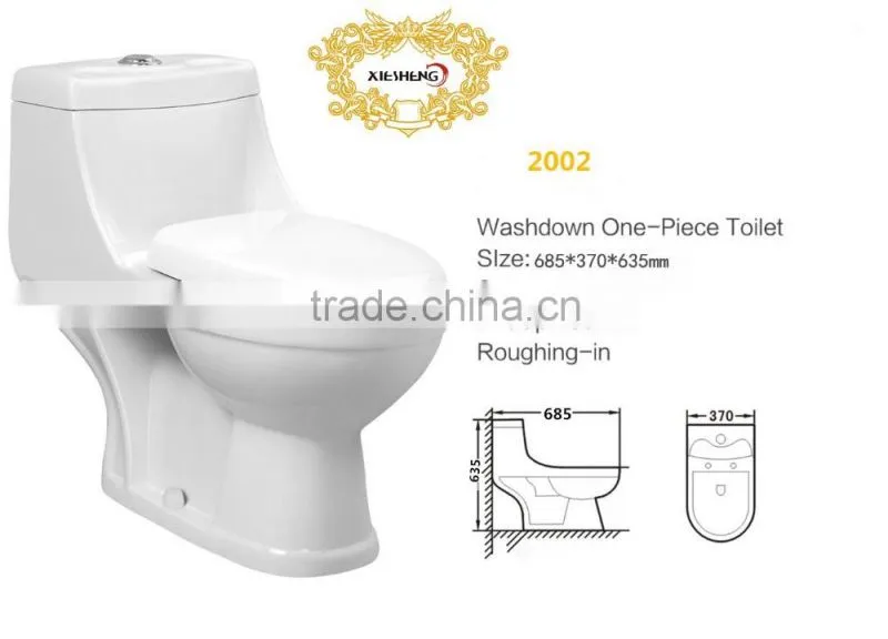 2002 bathroom Ceramic one piece cheap Toilet With Soft Close Seat