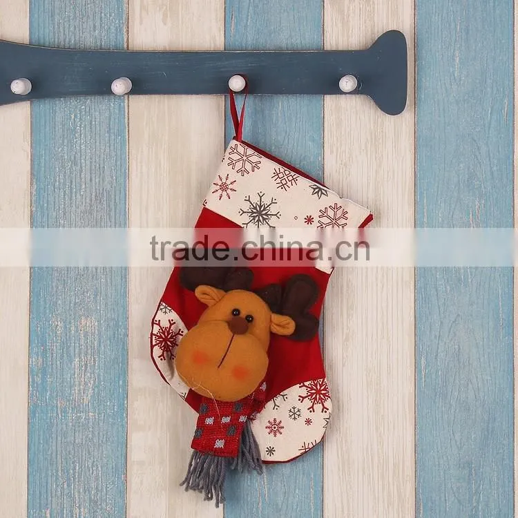 SJ-6800 Customized Xmas decoration Socks Small felt snowman stocking