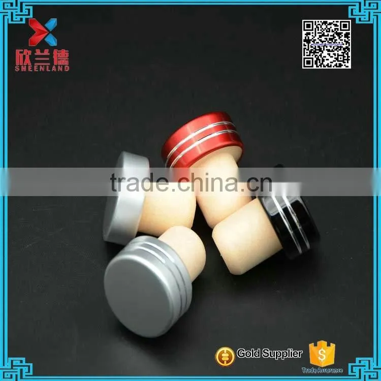 Hot Sale Wood Cap Synthetic Cork Wine Bottle Stopper