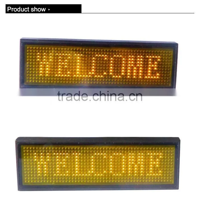 rechargeable LED Name Tag / LED Name Badge for moving text