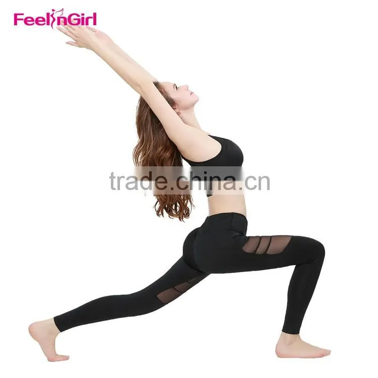 2016 New Design Dri Fit Yoga Mesh Leggings