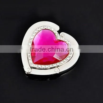 zinc alloy heart shape bag hanger for women