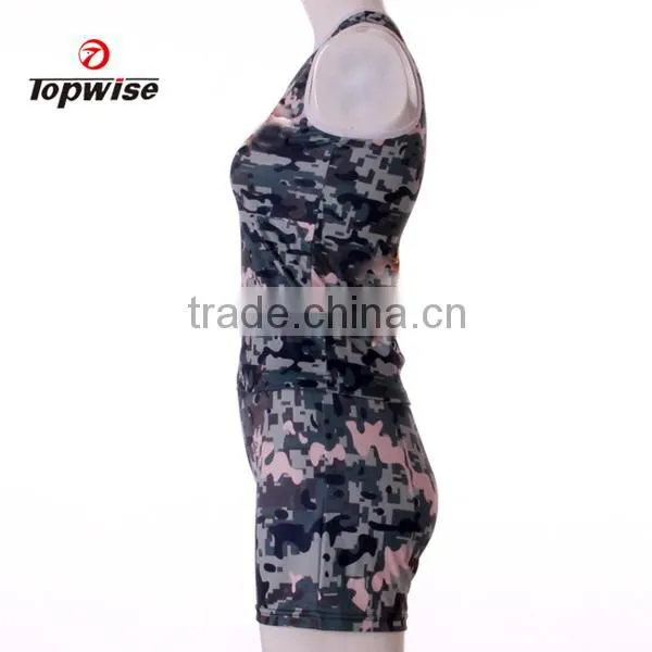 High quality 3d sublimation camouflage clothing gym singlets