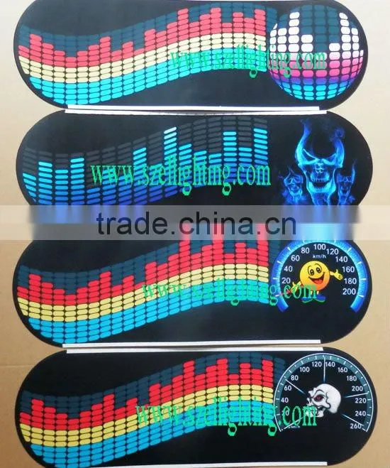 New style sound active flashing equalizer el car sticker ,customing your own design