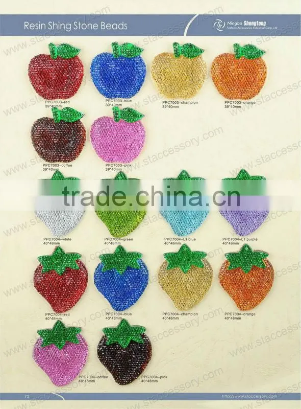 New Design Apple Shape Shining Resin Stone Beads