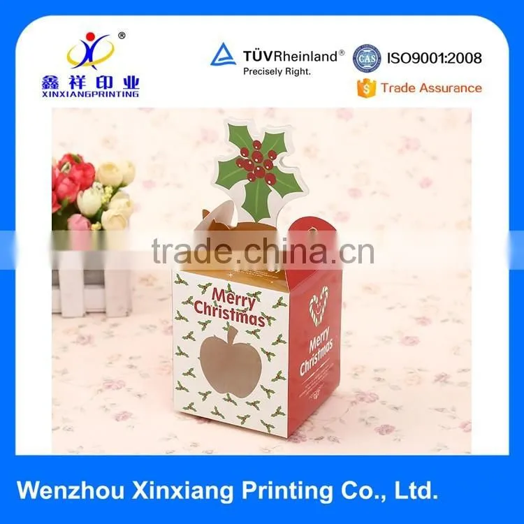 New Design Apple Sweet Packaging Box with Open Window for Christmas Eve