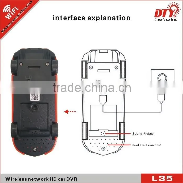 Wireless WiFi network full hd car recorder,L35