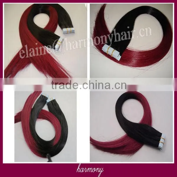 Quality 20" pu tape hair extensions with #27 color on stock