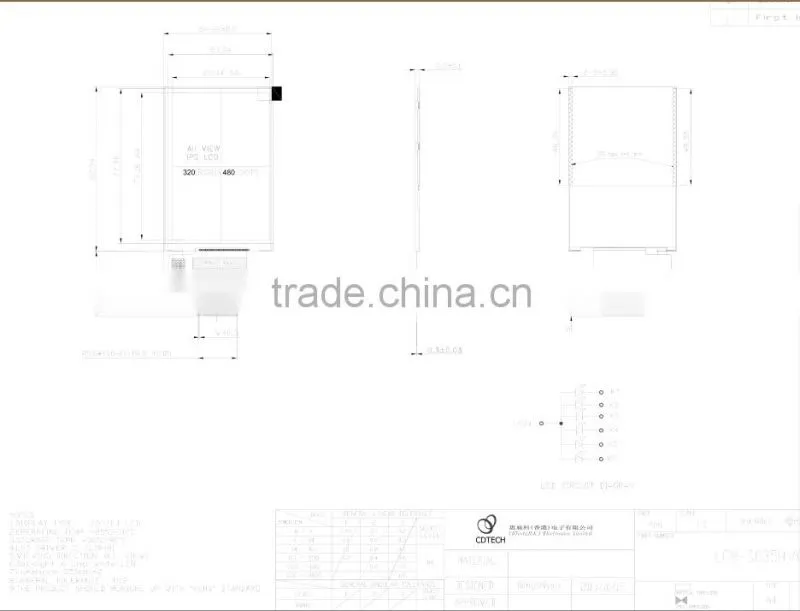 Hot 3.5 inch ips lcd panel with ILI9341