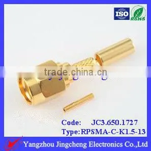 RF connector Reverse Polarity SMA male body with female pin crimp straight type for RG316 cable