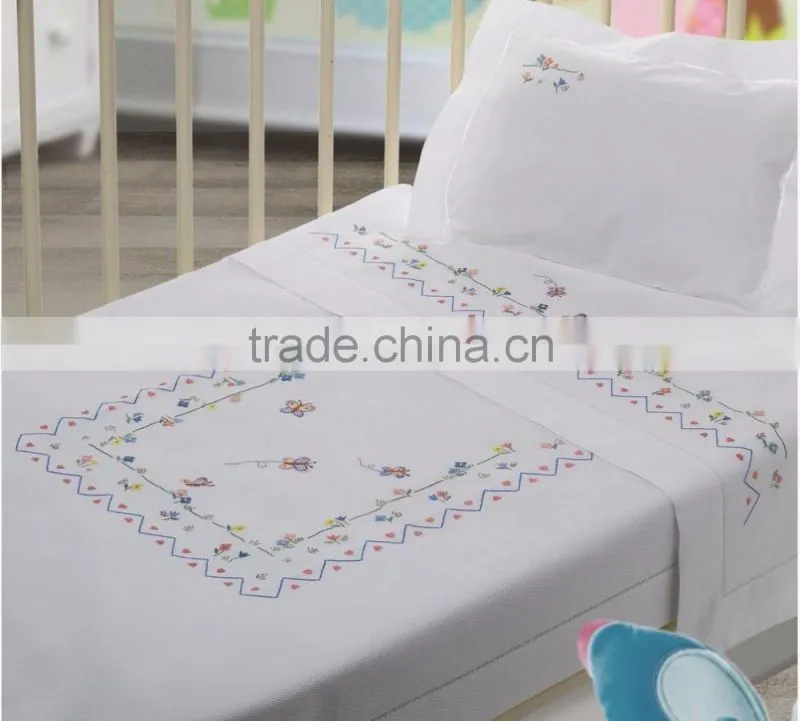 Hand embroidered baby bedding set No.1,embroidery children bedding set