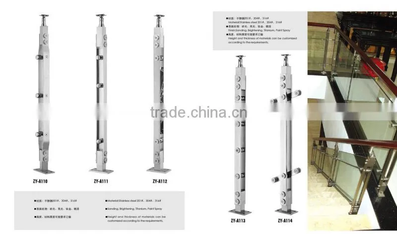 free standing handrails for outdoor steps/stainless steel staircases handrails design