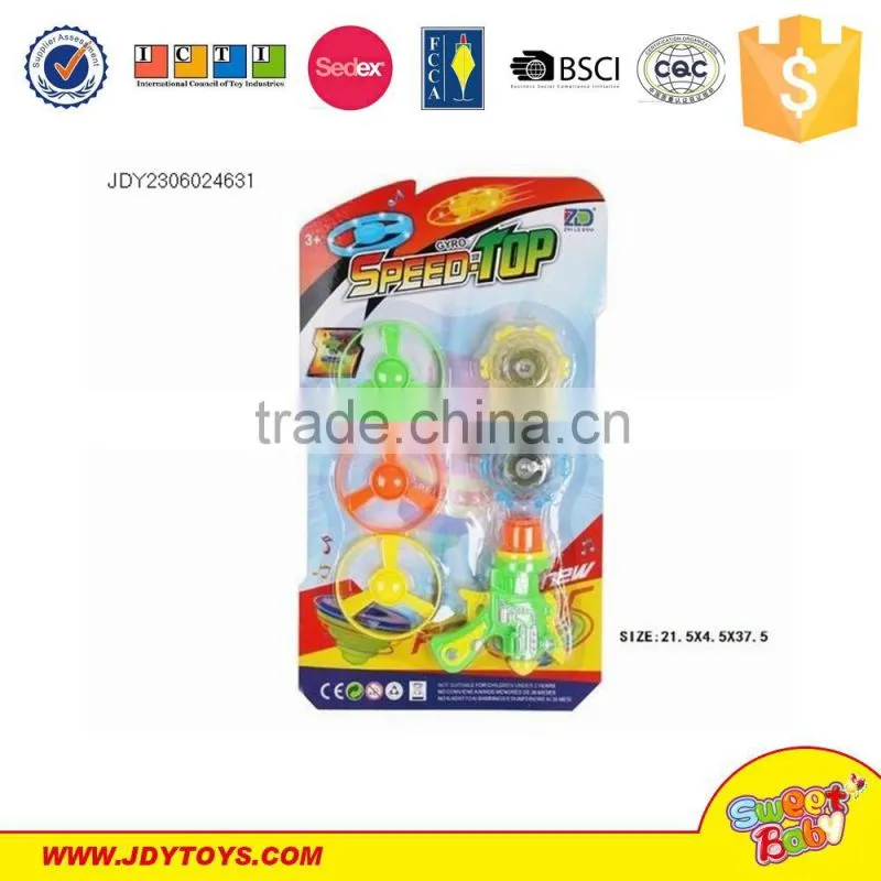 Promotional toys peg-top toys with frisbee