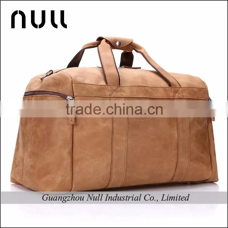 large capacity men vintage genuine leather travel bag