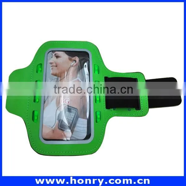 Custom jogging running sports mobile phone arm band led