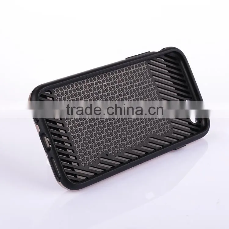 Free sample mobile phone cover case pc wiredrawing tpu hybrid case smartphone with card holder for Iphone6 6s plus case