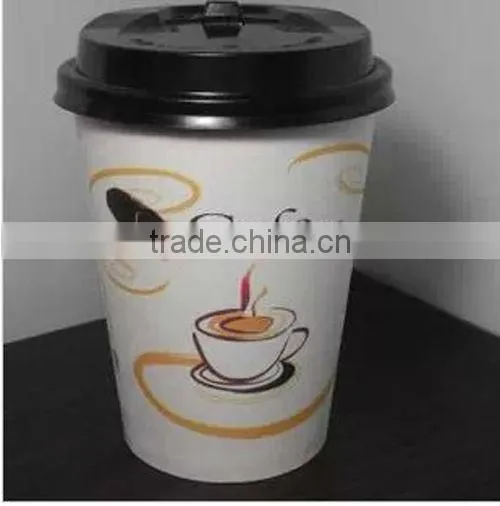 custom printed single wall PE coffee paper cup design with lip
