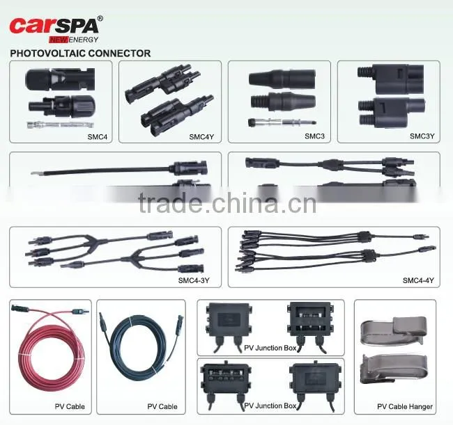 pv spare parts for solar system pv connector pv cable pv hanger pv junction box -carspa and sunpulse