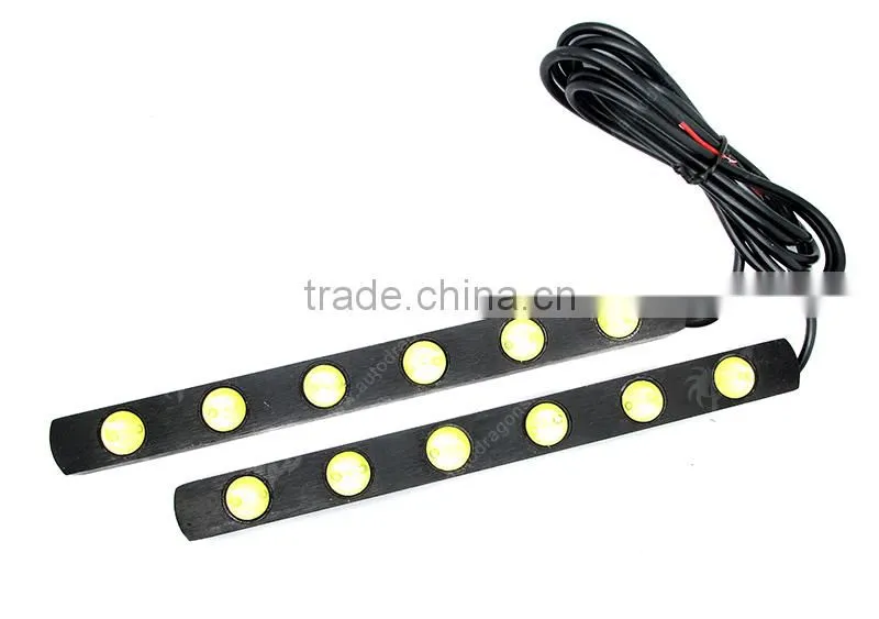 2 x Super White 6LED Car Daytime Running Light DRL Daylight Kit 12V DC Head Lamp