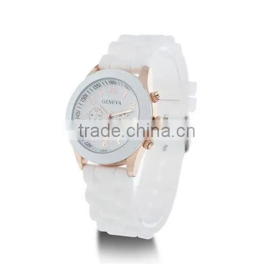 analog japan movement silicone fancy ladies geneva watch