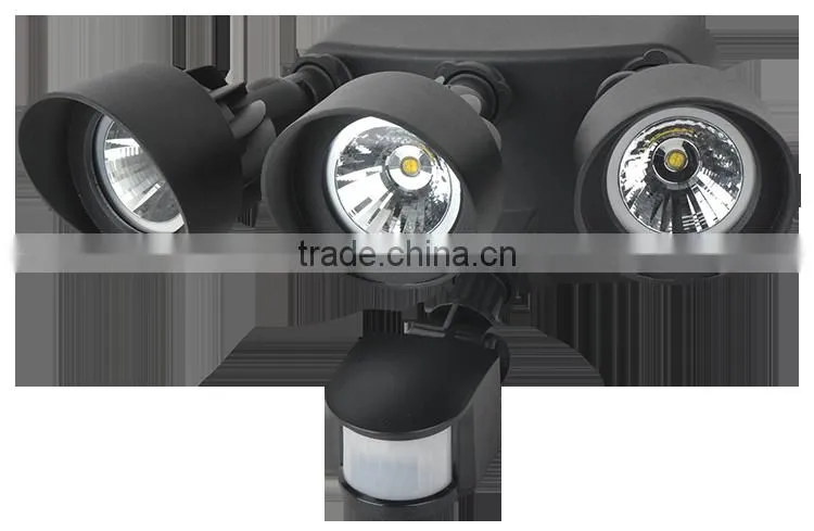 Triple Heads 36W 2700-6500K Die-cast Aluminum LED Security Flood Light