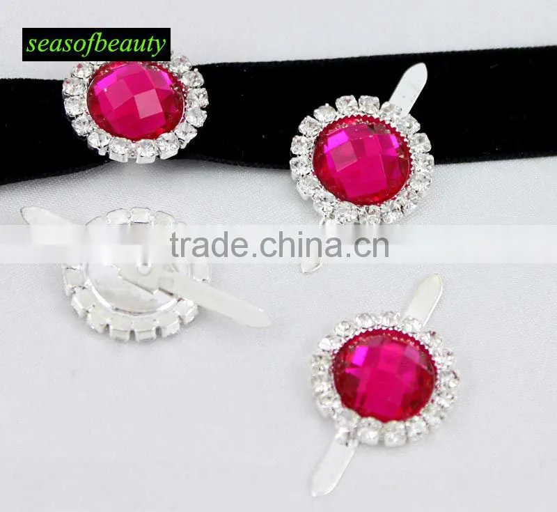 Top Seller Fashion Cheap Round Crystal Rhinestone Button 2308B10