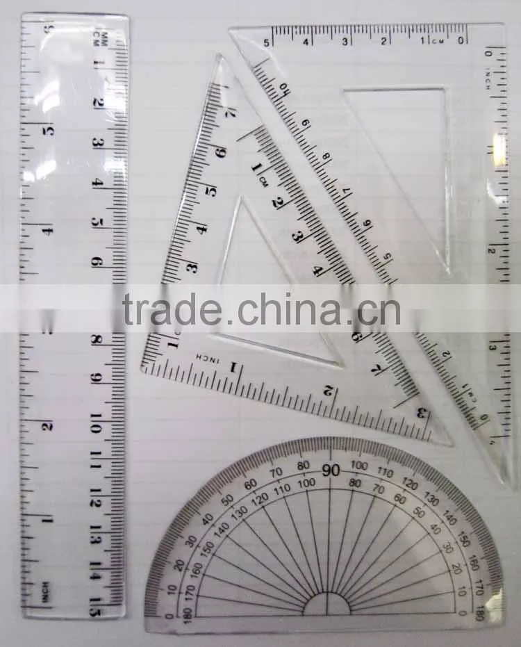 15CM Colorful Drawing Ruler set 4pcs geometry set