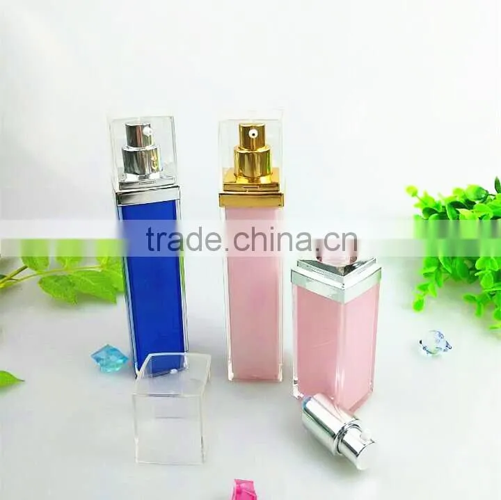 Acrylic Square Airless skin care use Pump Bottles