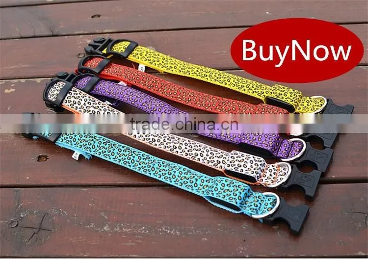 LED Collar Leopard Print Design Puppy Necklace Luminous Pet Decors Productos Para Mascotas dog harness Led