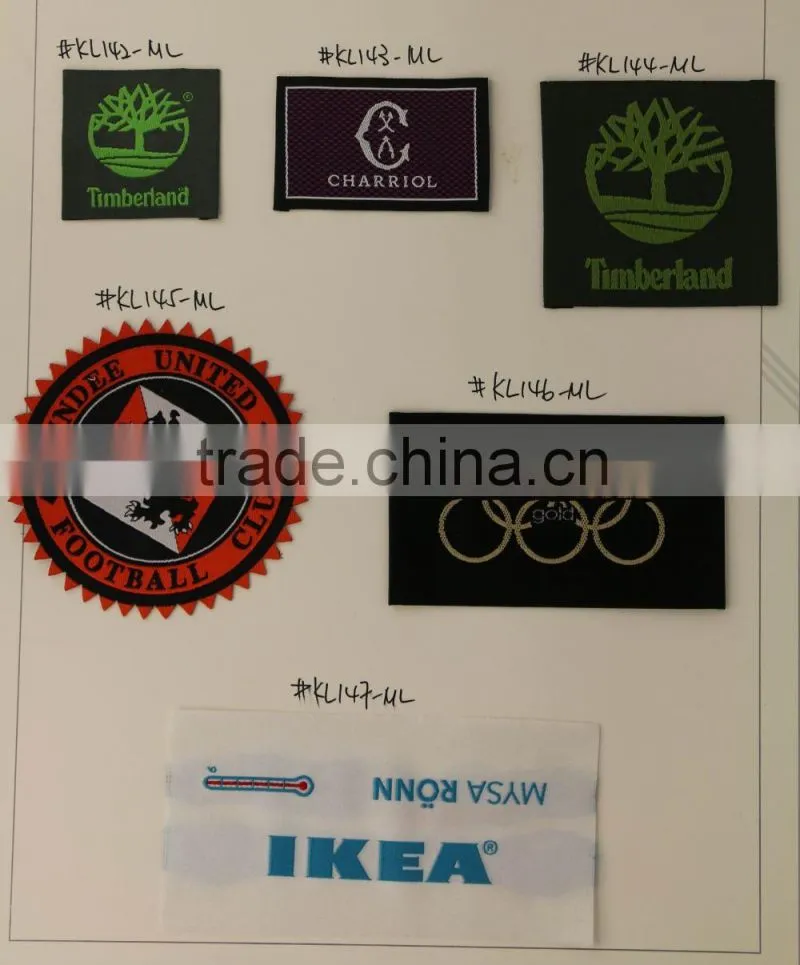 Wholesale Clothing Brand Labels/Garment Woven Labels Iron/Sew/ On Garment/Jeans/T-Shirt/Suit