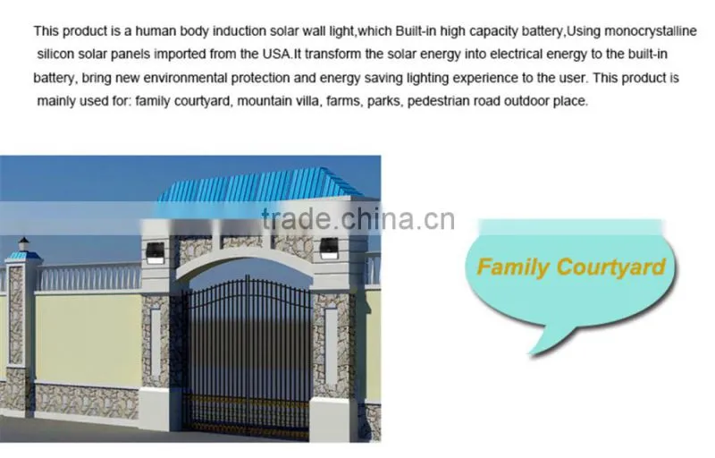 Original factory solar panel wall light with 2200mAh battery