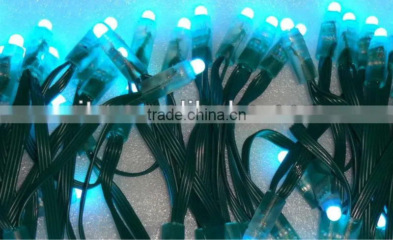 GREEN wire IP68 DC12V input 12mm through-hole LED RGB dump node;100pcs a string