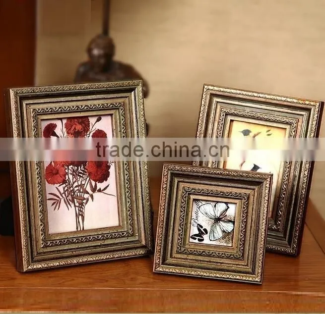 Top quality slap-up wall Decorative archaistic wooden picture Rahmen Handmade baroque Antique Natural solid wood photo frame