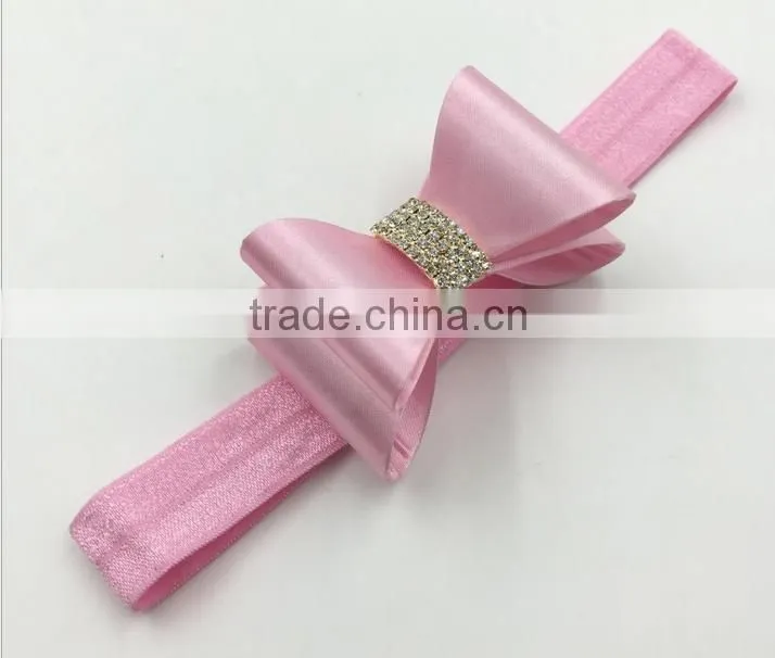 New selling the European and American children tire PVC color butyl bowknot rhinestone bow hair band 8 color spot
