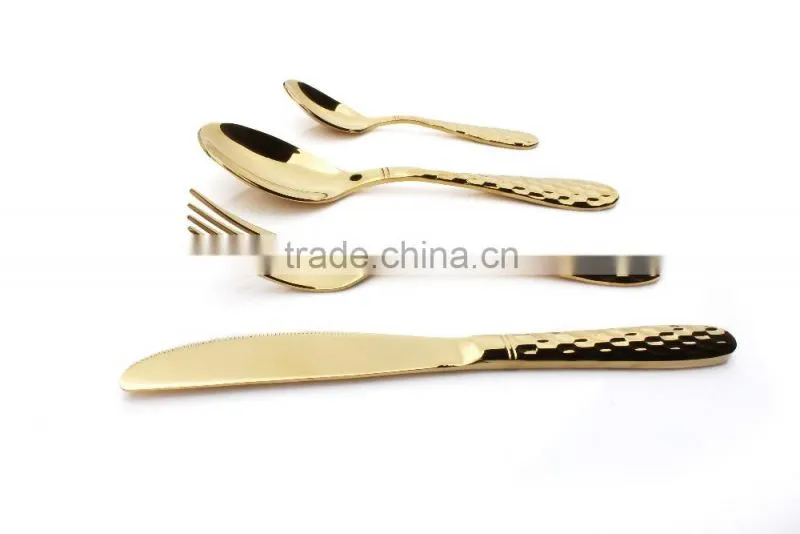 PVD Coating gold color cutlery, stainless steel flatware 18/10, flatware