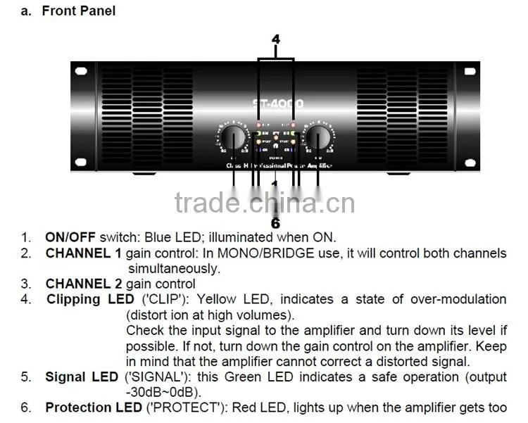 4-CH high power amplifier professional amplifier brands