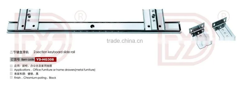 Keyboard sliding rail/runner/track/channel