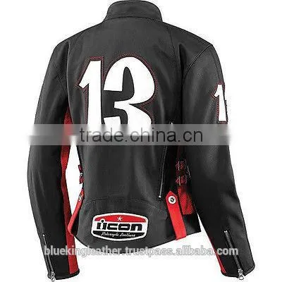 New Icon hella crossbone women racing fashion leather jacket