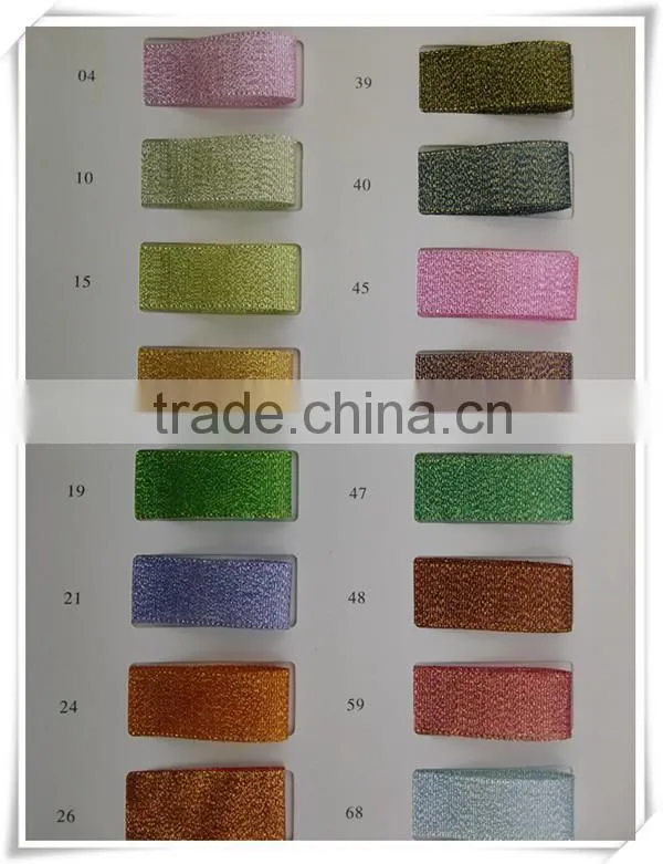 Silver And Gold Color Glitter Metallic Ribbon