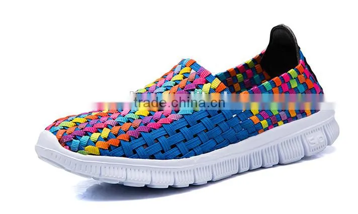 Fashion woven elastic comforable handmade shoe sport shoe