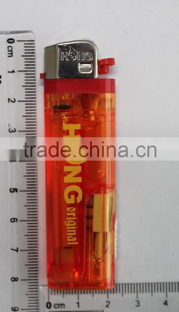 refillable Color gas Flint Lighter LED