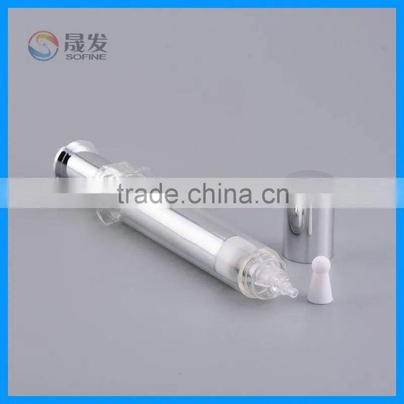 Needle head airless tube for cosmetic packaging